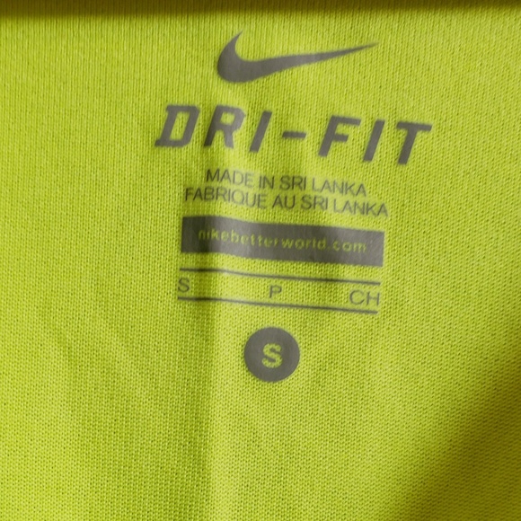 Neon Yellow Nike Run Short Sleeve Shirt Small - Picture 3 of 4